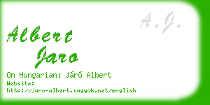 albert jaro business card